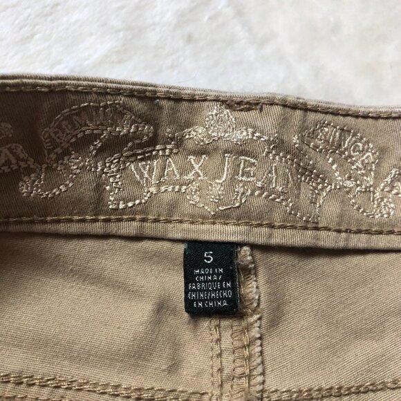Beige Wax Jean Stretch Cargo Skinny Jeans Size 5 - Picture 7 of 11